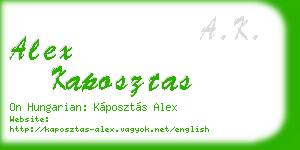 alex kaposztas business card