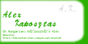 alex kaposztas business card